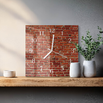 Square wall clock Brick Wall