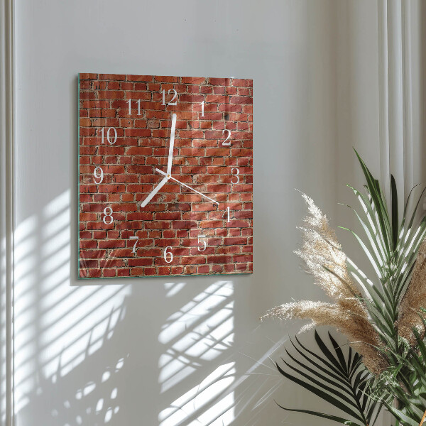 Square wall clock Brick Wall