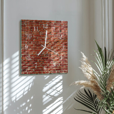 Square wall clock Brick Wall
