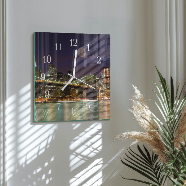Square wall clock Horizontal Bridge