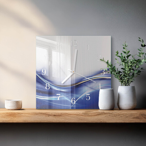 Square wall clock Abstract Lines