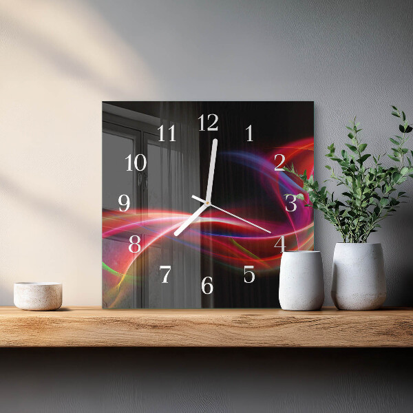 Square wall clock Abstract Lines