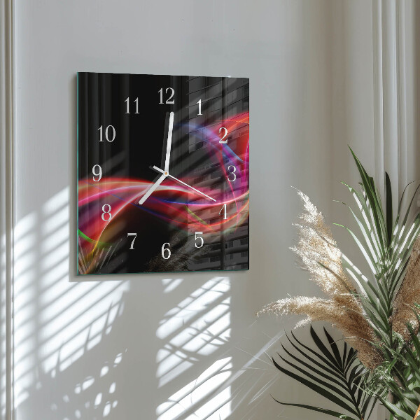 Square wall clock Abstract Lines