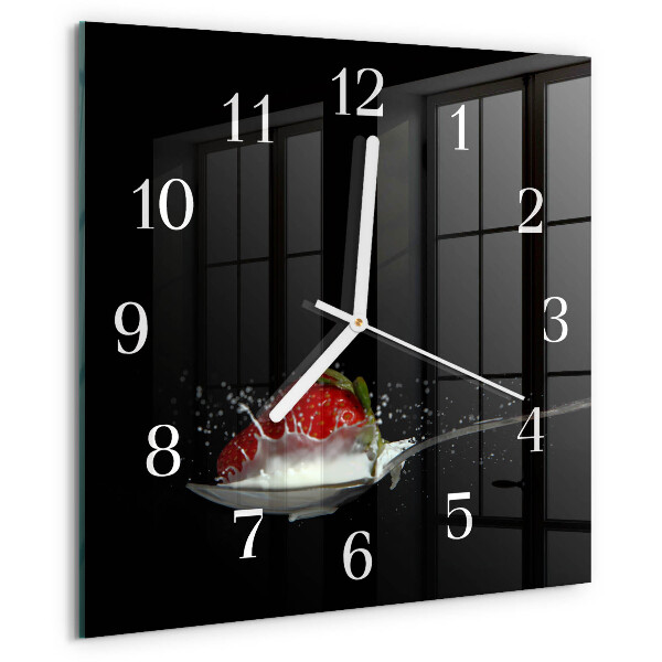 Square wall clock Strawberry