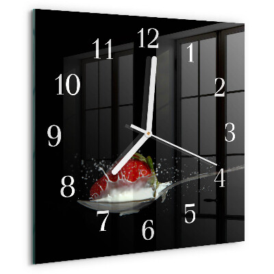 Square wall clock Strawberry