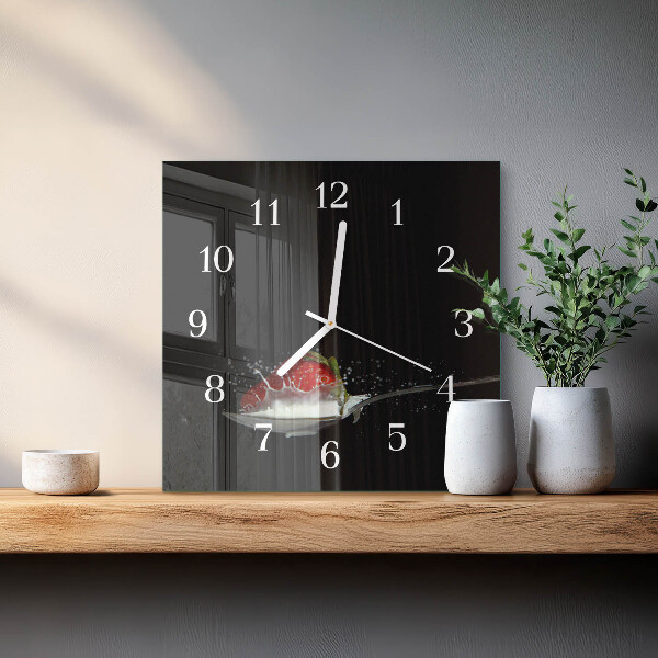 Square wall clock Strawberry