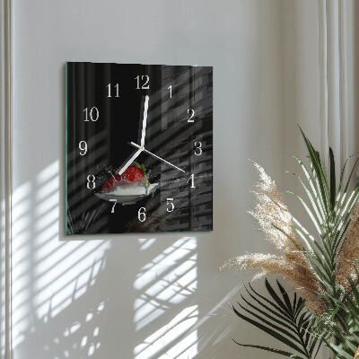 Square wall clock Strawberry