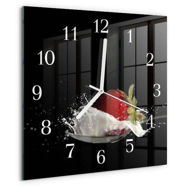 Square wall clock Strawberry