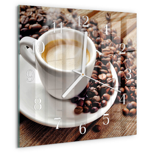 Square wall clock Cup of Coffee