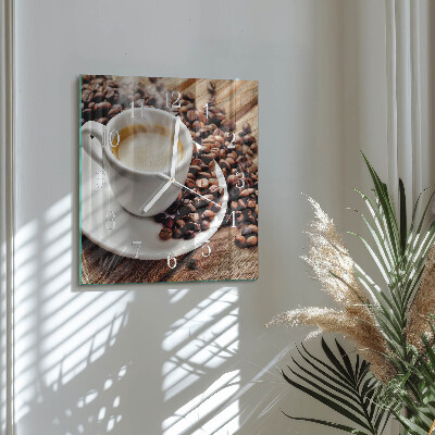 Square wall clock Cup of Coffee