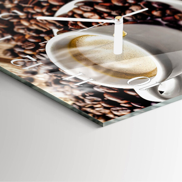 Square wall clock Cup of Coffee