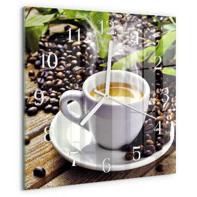 Square wall clock Cup of Coffee