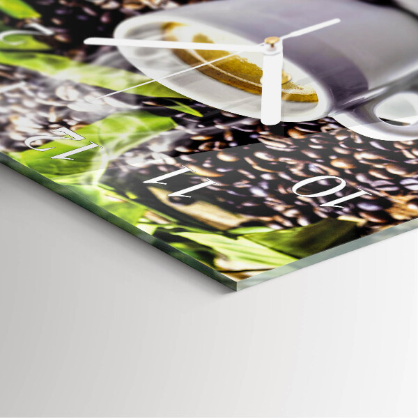 Square wall clock Cup of Coffee