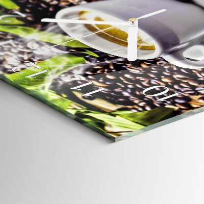 Square wall clock Cup of Coffee