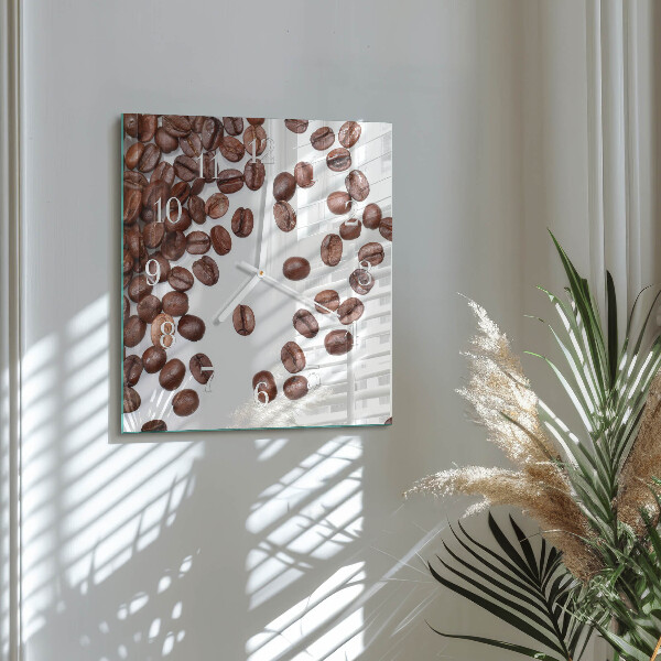 Square wall clock Coffee Beans