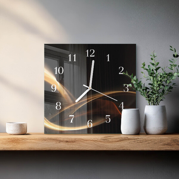 Square wall clock Abstract Lines
