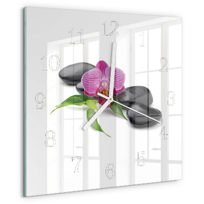 Square wall clock Orchid