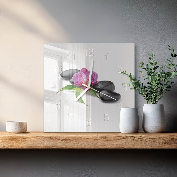 Square wall clock Orchid