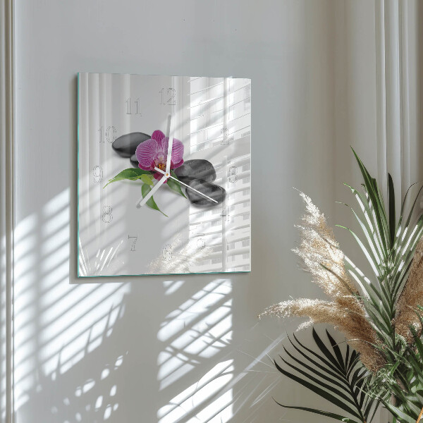 Square wall clock Orchid