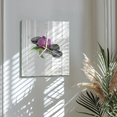 Square wall clock Orchid