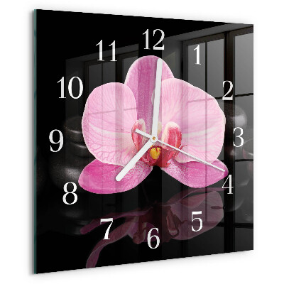 Square wall clock Orchid