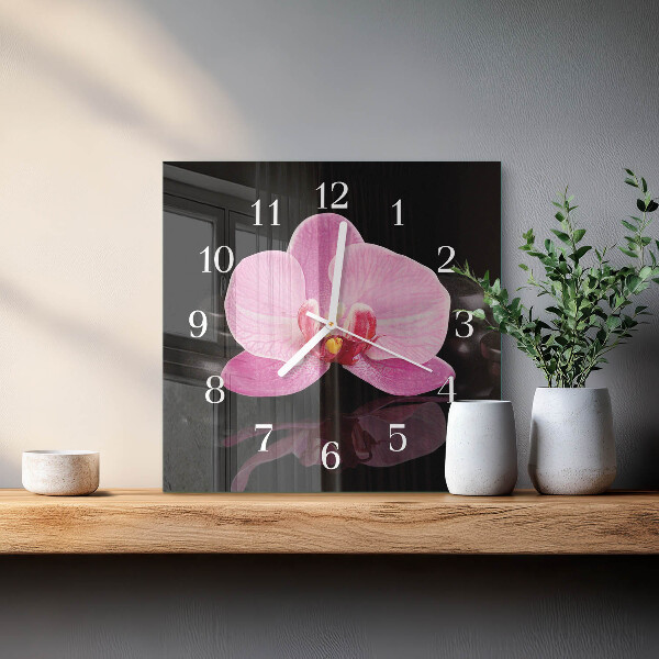 Square wall clock Orchid