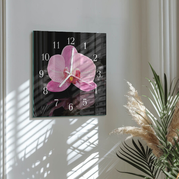 Square wall clock Orchid
