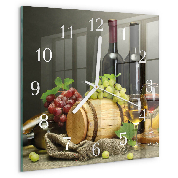 Square wall clock Grapes for Wine