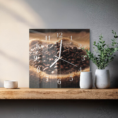Square wall clock Coffee Beans