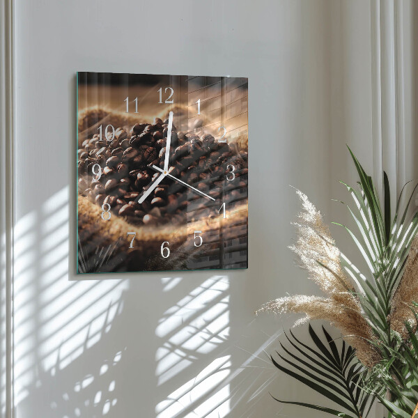 Square wall clock Coffee Beans