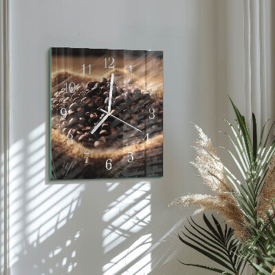Square wall clock Coffee Beans
