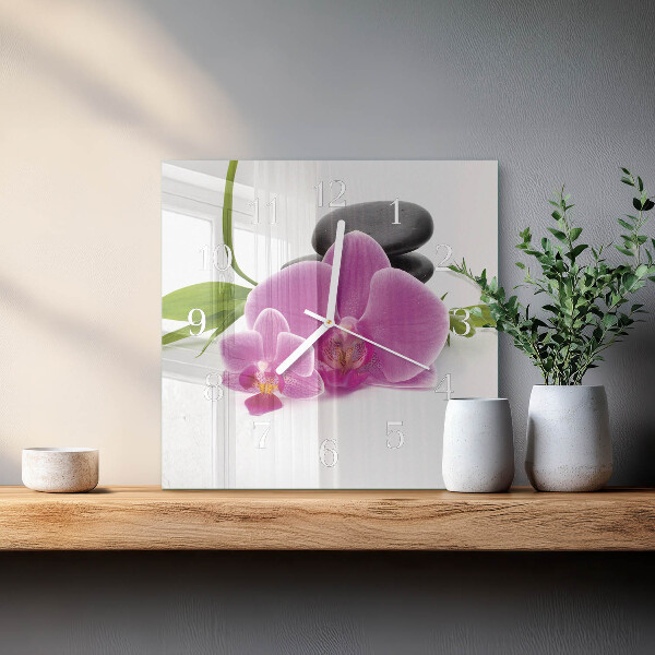 Square wall clock Orchid