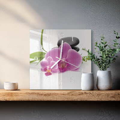 Square wall clock Orchid