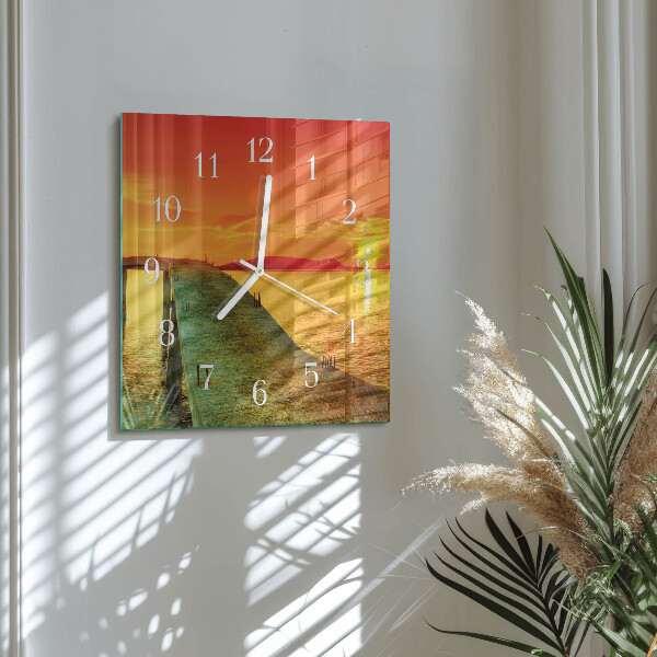 Square wall clock Bridge