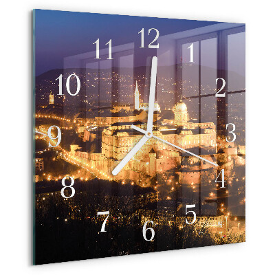 Square wall clock City of Budapest