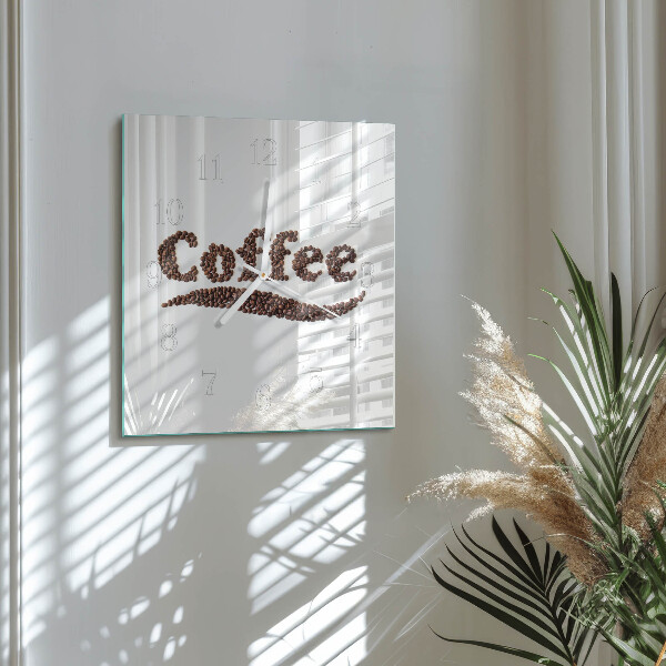 Square wall clock Coffee 