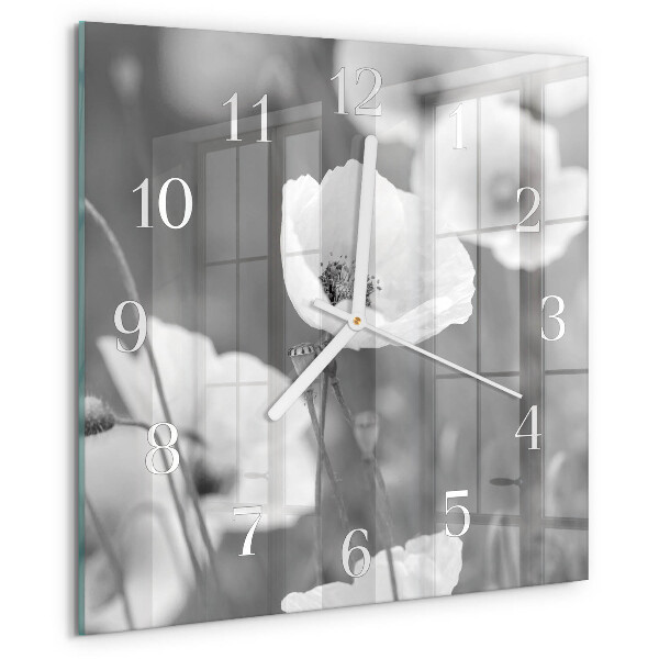 Square wall clock Poppies