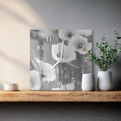 Square wall clock Poppies