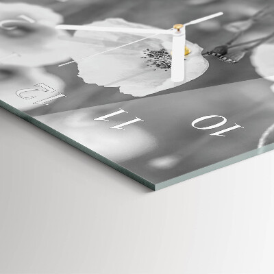 Square wall clock Poppies