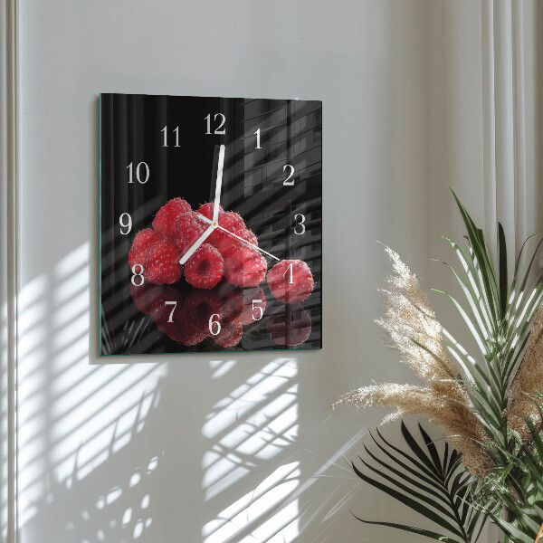 Square wall clock Raspberries