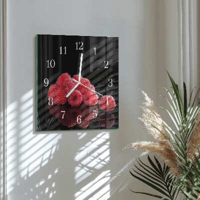 Square wall clock Raspberries