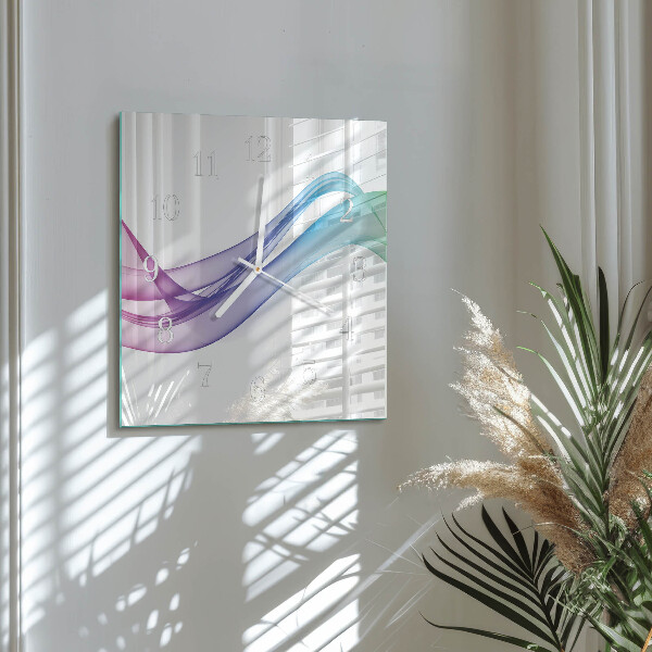 Square wall clock Abstract Lines