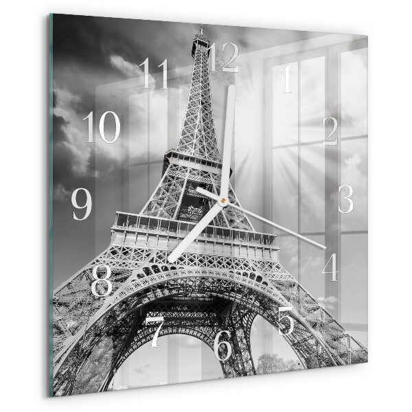 Square wall clock Eiffel Tower Paris