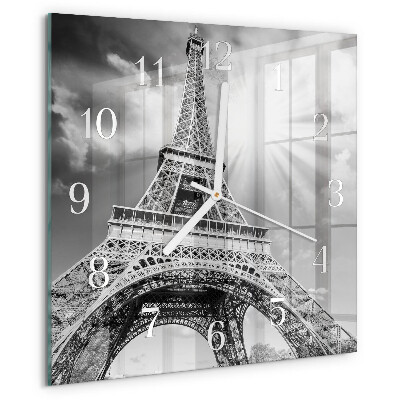 Square wall clock Eiffel Tower Paris