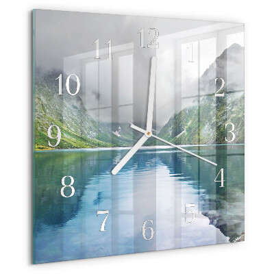 Square wall clock Mountain Lake