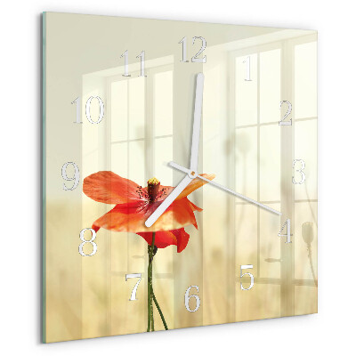 Square wall clock Poppy