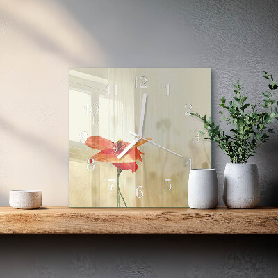 Square wall clock Poppy