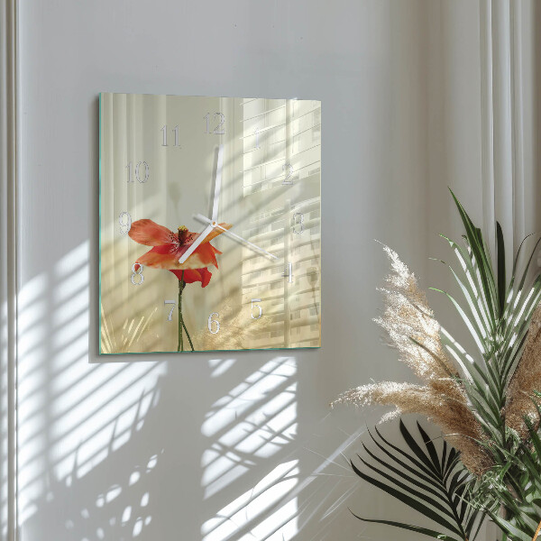 Square wall clock Poppy