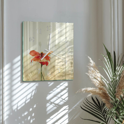 Square wall clock Poppy
