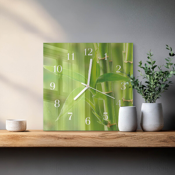 Square wall clock Bamboo Plant